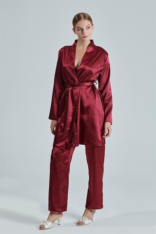 Alissa 8620 Kadın Çeyizlik Saten 6'lı Set-bordo Bordo