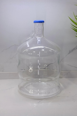 10 Litre Cam Damacana Sebil Uyumlu, Plastik Kapaklı Şeffaf