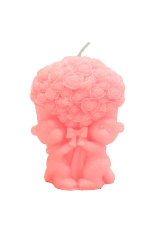 Yifomall Pembe Gül Ayısı Şeklinde Soya Mumlu Aromatik Mum Odorize Ve Dekore Hediye İçin Uygun Uzun Süre Kalan Kokusu