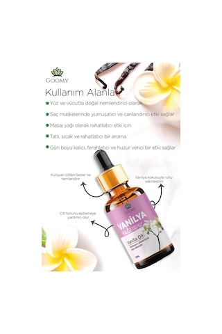 Goomy Vanilya Yağı %100 Doğal Bitkisel Uçucu Yağ Vanilla Oil 10ml 10 ML