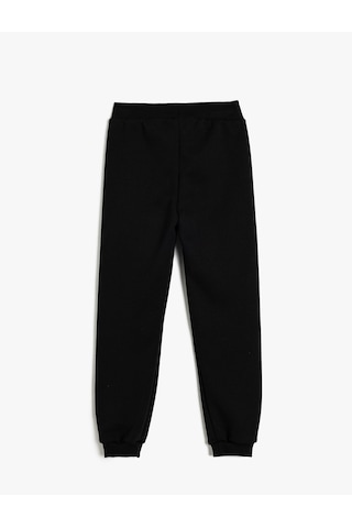 Koton Jogger Eşofman Altı Kelebek Baskılı Beli Lastikli Siyah 5wkg40103ak Siyah