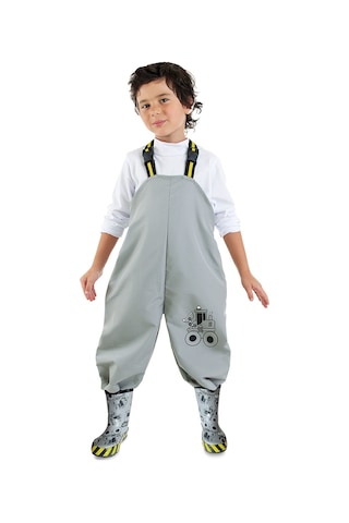 Denokids İnşaat Aracı Erkek Çocuk Su Geçirmez Yağmur Tulumu Renkli