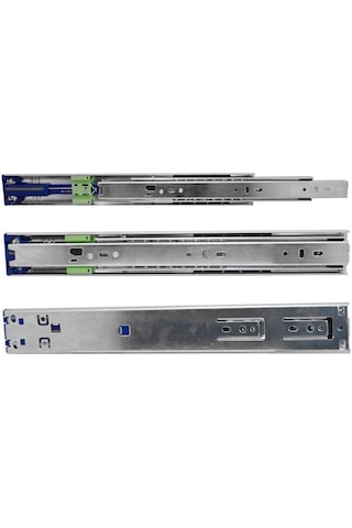 Minnes Frenli Teleskopik Çekmece Rayı H46Mm - 55Cm Gri