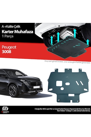 S-dizayn Peugeot 3008 Çelik Karter Muhafaza Koruma 2024 Üzeri A+ Kalite