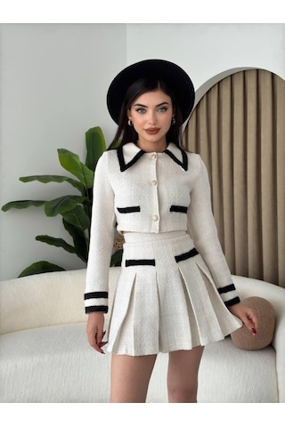 S-pazarım Dora Chanel Takım Beyaz