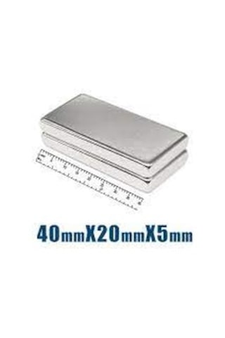 Neodyum Mıknatıs 40x20x5 Mm 5 Adet