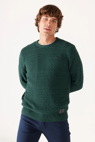 Wrangler Bisiklet Yaka Regular Fit Yeşil Erkek Kazak W232580300 001