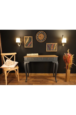 Wooding 120 Cm Çekmeceli Masif Antrasit Naturel Dresuar (548588373) Antrasit