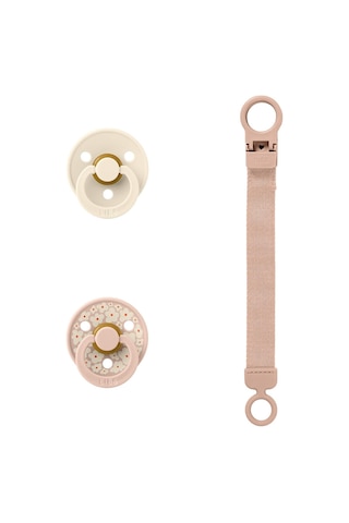 Bibs Colour Kauçuk Emzik Askılı Hediye Set Blush Çok Renkli