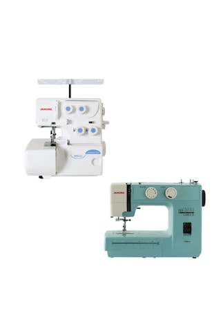 Janome 8002d Overlok Makinesi Ve Tr2018 Dikiş Makinesi lı Paket Beyaz