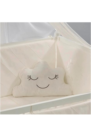 Meltem Kids Motto Ekru Nakışlı Pamuklu Bebek Uyku Seti 60 x 120 CM Ekru