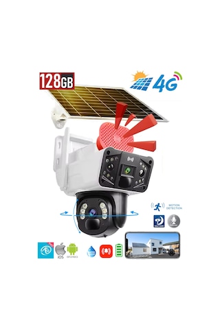 Solar3915 4g Güneş Enerjili Dual Lens 360 Görüş 128gb Beyaz