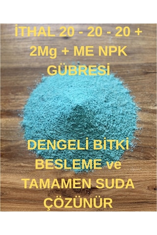 İthal 20.20.20+2mgo+me Npk Gübre, Dengeli Besleme, Suda Tamamen Çözünür 750 ML