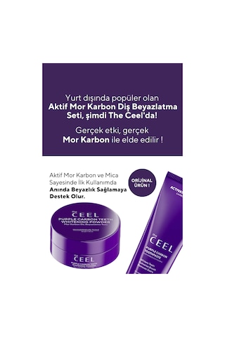 The Ceel Mor Karbon Diş Beyazlatma Seti (Mor Karbon Diş Macunu 75 Gr + Mor Karbon Diş Tozu 50 Gr)