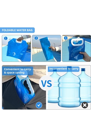 Skycity 4 Adet Mavi 10l Yemek Dereceli Katlanabilir Su Depolama Çantası - Valfli, Elden Taşınabilir, Kamp Ve Acil Durumlar İçin