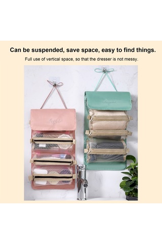 Moveevo 4'ü 1 Arada Makyaj Kozmetik Çantası Tuvalet Çantası Taşınabilir Büyük Kapasiteli Katlanır Depolama