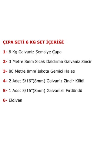 Tekne Ve Şişme Bot İçin Hazır Çapa Seti 6kg Şemsiye Çapalı