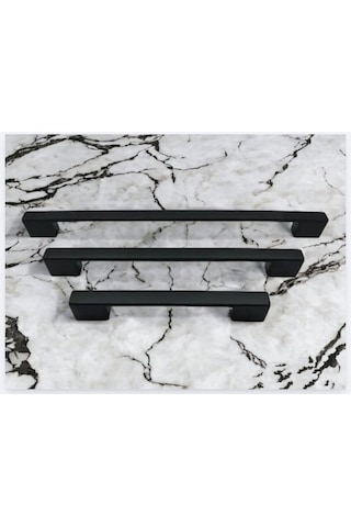 Trs Zamak Köprü Nergis 128 Mm 5 Adet Mat Siyah Vestiyer Çekmece Dolap Kulp Siyah Çift Delikli 128 Mm