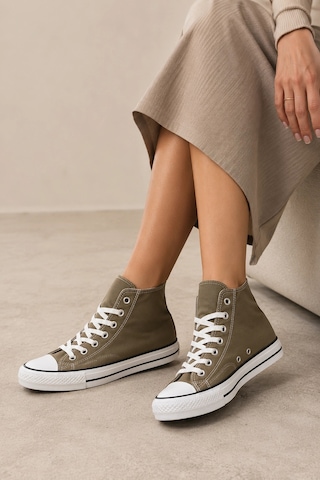 In Step Lena Haki Kanvas Bağcıklı Bilekli Kadın Sneakers