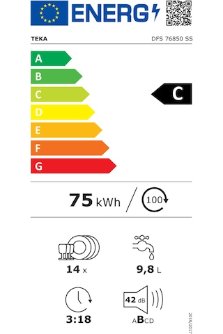 Teka DFS 76850 SS 8 Programlı 14 Kişilik Bulaşık Makinesi
