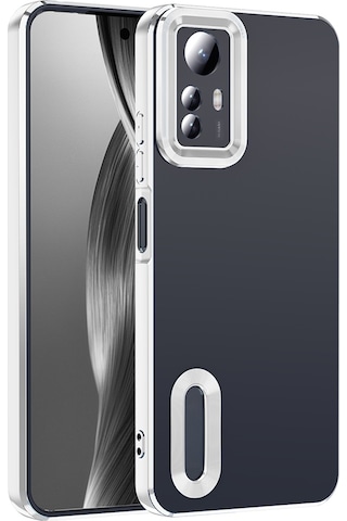 Noktaks - Xiaomi Uyumlu Xiaomi Redmi Note 12s - Kılıf Kamera Korumalı Logo Gösteren Koruyucu Omega Kapak - Gümüş T37343 Gümüş