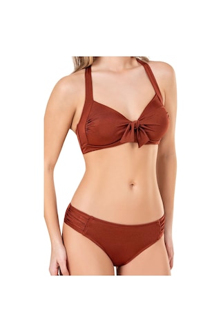 Endeep Kadın Fiyonk Detaylı Kiremit Bikini Takımı Çok Renkli