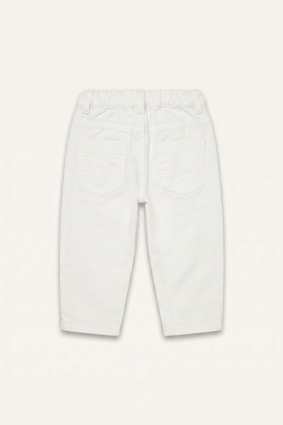 Defacto %100 Pamuk Baggy Fıt Gabardin İşlemeli Ecru Pantolon Kız Bebek H9302a526auer105 Ekru-er105