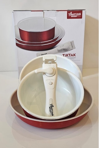 Amercook Bondy 4 Parça Pişirme Seti Kırmızı