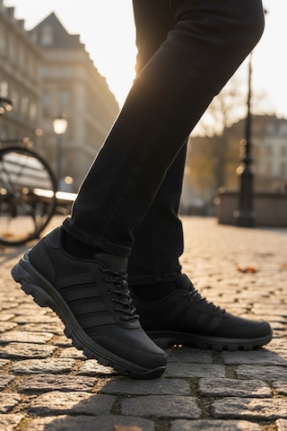 Khayt Herbert Su Ve Soğuk Dayanıklı Rahat Kaymaz Taban Erkek Kadın Kışlık Sneaker Ayakkabı Siyah