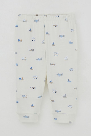 Breeze Erkek Bebek Pijama Takımı Omuzdan Patlı Mini Taşıtlar Dünyası 4 Ay-1 Yaş, Ekru Ekru