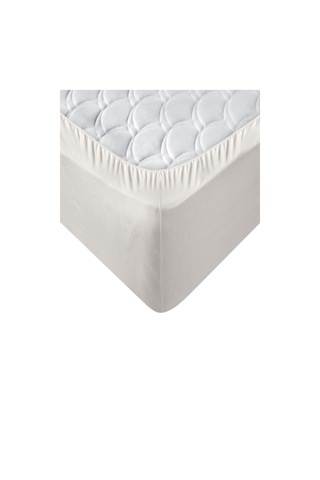 Penye Lastikli Çarşaf, Tek Kişilik , Krem, Pamuk-elastan Örme Kumaş, 230 Gr/m² Krem