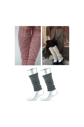 Kadın Yün Kışlık Dizlik Tozluk Çorap Yeşil