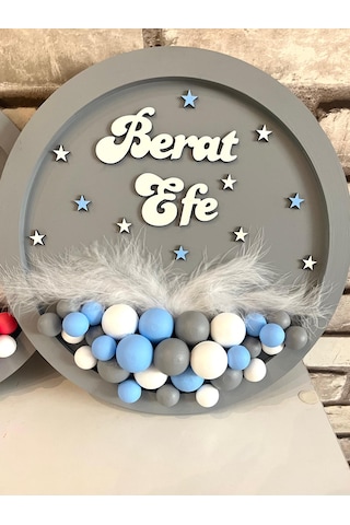 Erkek Bebek Kapı Süsü-balonlu Bubble Kapı Süsü- Bej