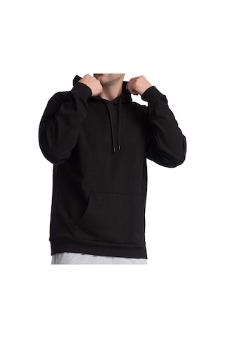 Unisex Oversize Kapüşonlu Sweatshirt Siyah