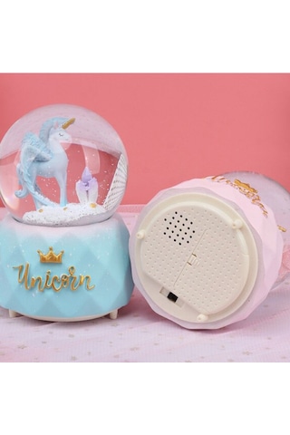 Unicorn Temalı Orta Boy Işıklı Müzikli Kar Küresi