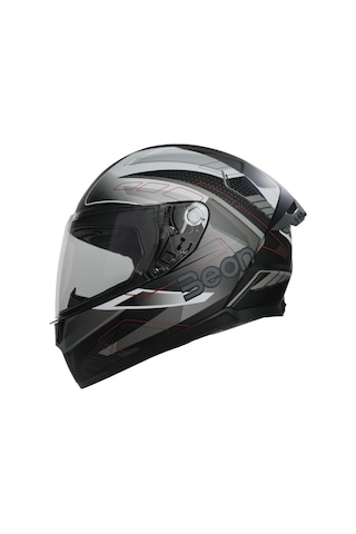 Beon B-507 FF05 Full Face Motosiklet Kaskı Beyaz Gri Siyah
