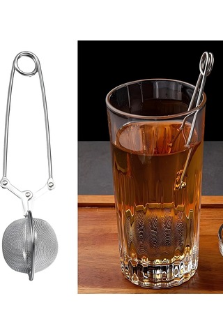 Kanji Paslanmaz Çelik Bitki Çayı Demleme Süzgeci Ergonomik Kulplu, İnce Gözenekli, Yıkanabilir Çay Süzgeci Çok Renkli
