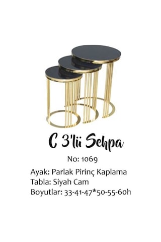 Brc Cadde Zigon Model Metal Çelik Gold Renk Kaplam Düz Siyah Temp