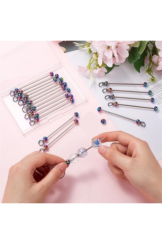 Gatherco 20 Parça Anahtarlıklar Toplu Anahtarlıklar Boncuklu Anahtarlıklar Takı Yapımı Aksesuarları Kendin Yap Boncuklu Anahtarlık Malzemeleri