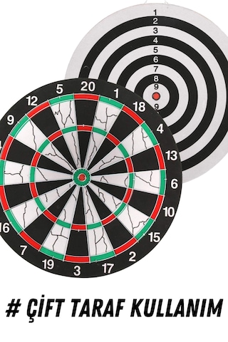 Profesyonel Büyük Boy Dart Seti 6 Oklu Çift Taraflı Kalın Dart Ta