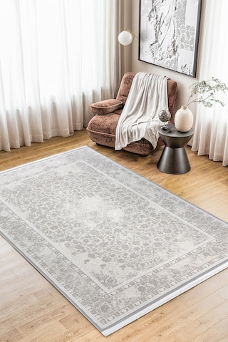 Elvey Home 7135 A.gri Modern Desen Doğal Taban Koridor Mutfak Çocuk Oturma Odası Salon Halı Yolluk 7135gri