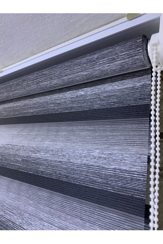 Siyah Gri Geçişli Zebra Perde Tüm Ölçülerde