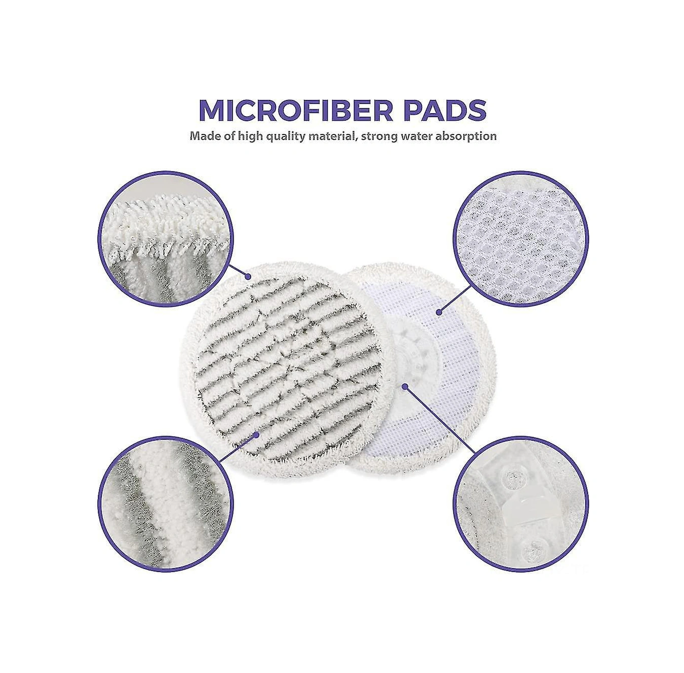 Youmex Shark S7000 S7001 Serisi İçin 6 Adet Yıkama Yapılabilir Yenilemeci Buharlı Süpürge Pedleri - Ahşap, Seramik, Laminate Zeminler İçin