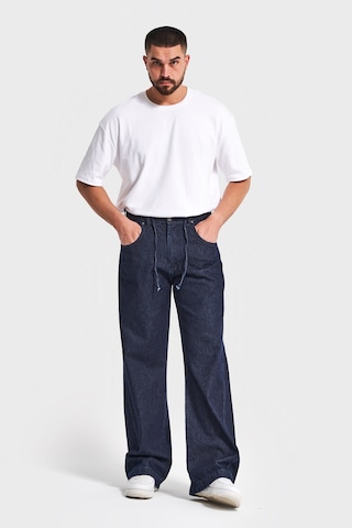 Itsbasic Erkek İndigo Renk Nc17 7w5-50 Relaxed Baggy Fit Kemeri Bağcıklı İç Boy 79cm %100 Koton Denim Jean
