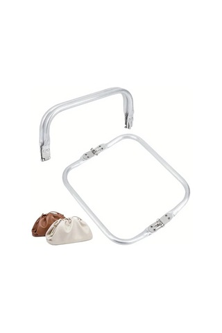 Fochsia 2 Adet 200 Mm Alüminyum El Sapı Gümüş Renk Dıy Çanta Kare El Çantası Çerçevesi 180x200x10 Mm