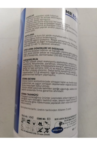 Agrotar Mr Bor Sıvı Bor Gübresi 1 Litre, Çiçek Ve Meyve Tutturucu 1 Lt
