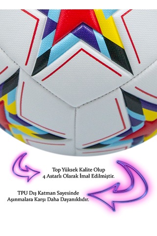 Alastor Şampiyonlar Ligi Futbol Topu Pompa Ve Tekmelik Beyaz - Kırmızı