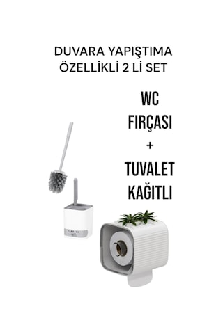 2 Li Set-kendinden Yapışkanlı Tuvalet Kağıdı Wc Kağıt Asacağı Ve Banyo Lavabo Wc Temizleme Fırçası Beyaz 2 Li Set-kendinden Yapışkanlı Tuvalet Kağıdı Wc Kağıt Asacağı Ve Banyo Lavabo Wc Temizleme Fırçası Beyaz