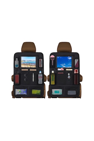 Neevoyu 2 Adet Araba Arka Koltuk Organizörü - 9 Çeşit Cep & 12 İnç Tablet Cebi, Su Geçirmez 600d Oxford, Çocuk Ayak Matı, Suv & Araçlar İçin