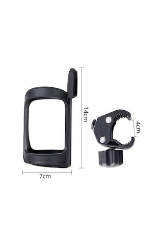 Bisiklet Çocuk Bisiklet Tutucu Bisiklet Bardak Tutucu 360 Döndürme Bisiklet Gidonu Su Şişesi Tutucu Siyah